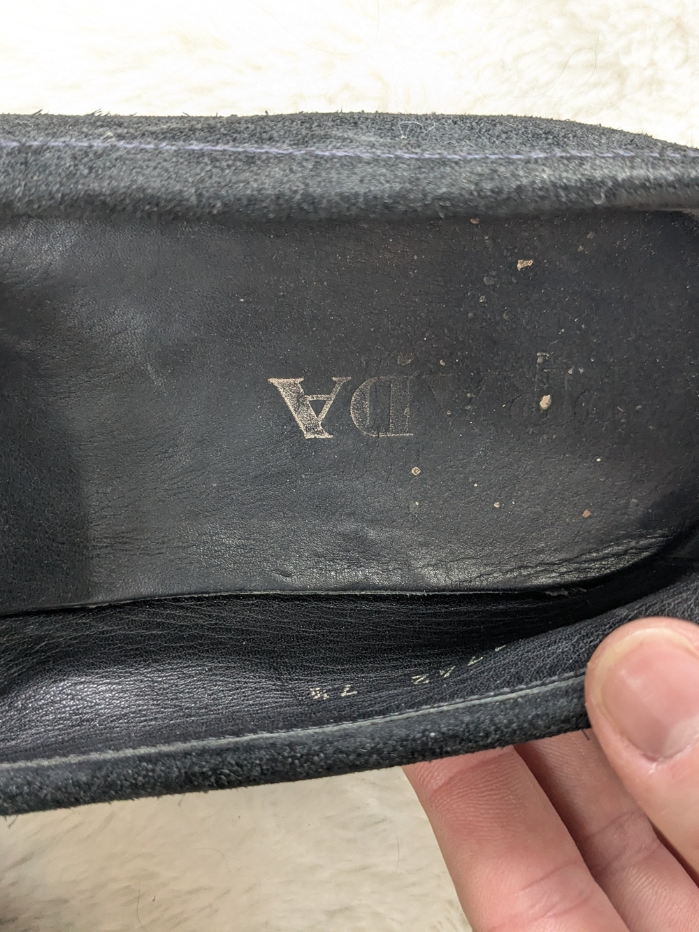 Prada Men’s Black Suede Penny Loafers - Picture 12 of 14